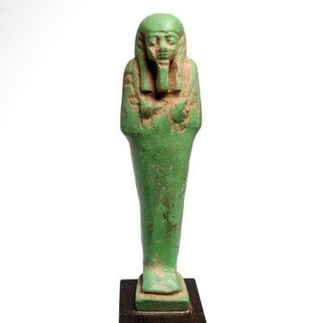 Oude Egypte, Ptolemeïsch Faience Shabti, Antiek en Kunst
