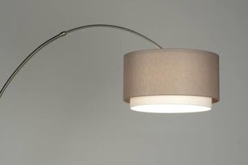 Rietveld Vloerlampen - Wit, Taupe - Staal, Stof, Huis en Inrichting, Lampen | Vloerlampen, Verzenden, Nieuw