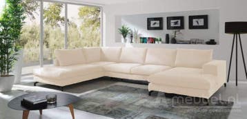 U-Bankstel Stroe - loungebanken - Creme, Nieuw, 150 cm of meer, Stof, 300 cm of meer