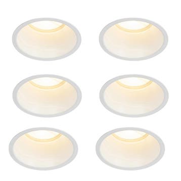 Set van 6 inbouwspots wit GU10 70mm IP44 - Dept, Verzenden, Nieuw
