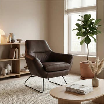 Leren fauteuil Fame, Huis en Inrichting, Fauteuils, Nieuw, Ophalen of Verzenden, 75 tot 100 cm, Industrieel, Modern