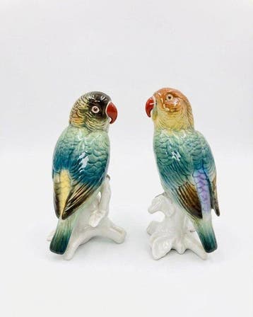 Karl Ens, Volkstedt - Beeldje - Parrots (2) - Porselein