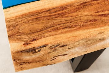 Salontafel LIQUID 110cm acaciahout blauwe epoxystrip - 45680, Ophalen of Verzenden, Nieuw