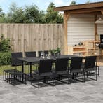 vidaXL 13-delige Tuinset textileen zwart, Tuin en Terras, Tuinsets en Loungesets, 2 zitplaatsen, Verzenden, Nieuw, Rvs