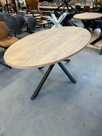 Ronda eettafel, smoked oak, lamulux, Nieuw, Overige materialen