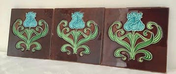 Jugendstil Tegel (3) - Manufactures Ceramique d’Hemixem -, Antiek en Kunst