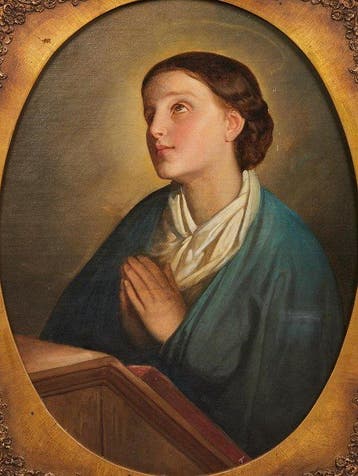 Europese school (XIX) - Madonna Virgin Mary Prayer Portrait