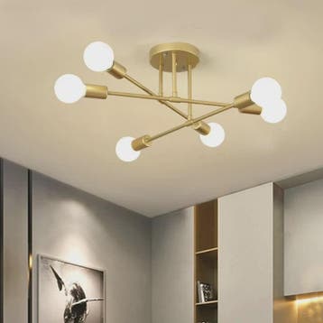 Nordic Stijl Plafondlamp Zwart/Goud - Minimalistische Hangla, Huis en Inrichting, Verzenden, Nieuw