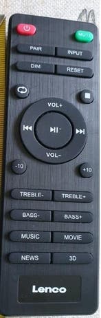 Afstandsbediening Lenco sb-080 sb-081 soundbar, Ophalen of Verzenden, Nieuw, Origineel