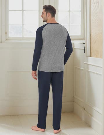 Heren Lange Katoenen Pyjama Set - Comfortabel Loungewear voo, Kleding | Heren, Verzenden, Nieuw