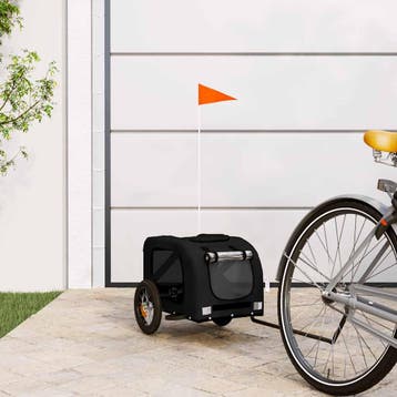 vidaXL Hondenfietstrailer oxford stof en ijzer zwart, Verzenden, Nieuw