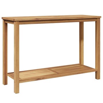 Design Sidetable Bruin 110cm | B-keuze | 54% Korting, Tuin en Terras, Ophalen of Verzenden, Gebruikt, Rechthoekig, Teakhout