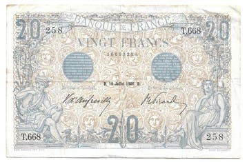 Frankrijk. - 20 Francs - 1906 - Fayette 10-01 (Zonder