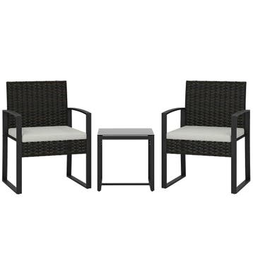 Rieten Bistroset, 3-delige Tuinmeubelset Met 2 Tuinstoelen,, Tuin en Terras, Parasols, Verzenden, Nieuw