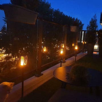 Solarlamp Fakkel met bewegende vlam - tuinfakkel Warm Wit, Kunststof, Verzenden, Minder dan 50 watt, Staande lamp