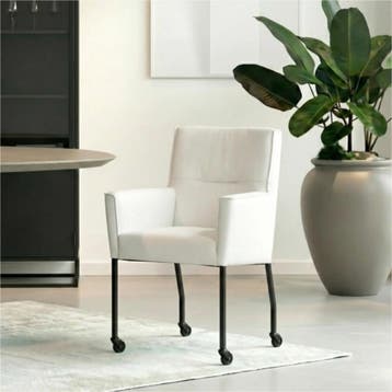 Set van 10 Leren eetkamerstoelen Lucky - Toledo Purewhite, Ophalen of Verzenden, Nieuw, Leer
