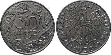50 Groszy 1938 Warschau Generalgouvernement(besetzte poln..., Verzenden