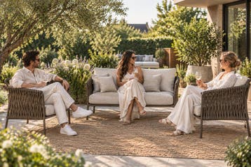 Fiave stoel bank loungeset 3 delig bronze clouded rope SUNS, Tuin en Terras, Ophalen of Verzenden, Nieuw