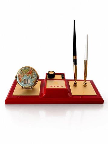 Rare Space Age Lady-Mate Scotch Executive Desk Set – (NOS)
