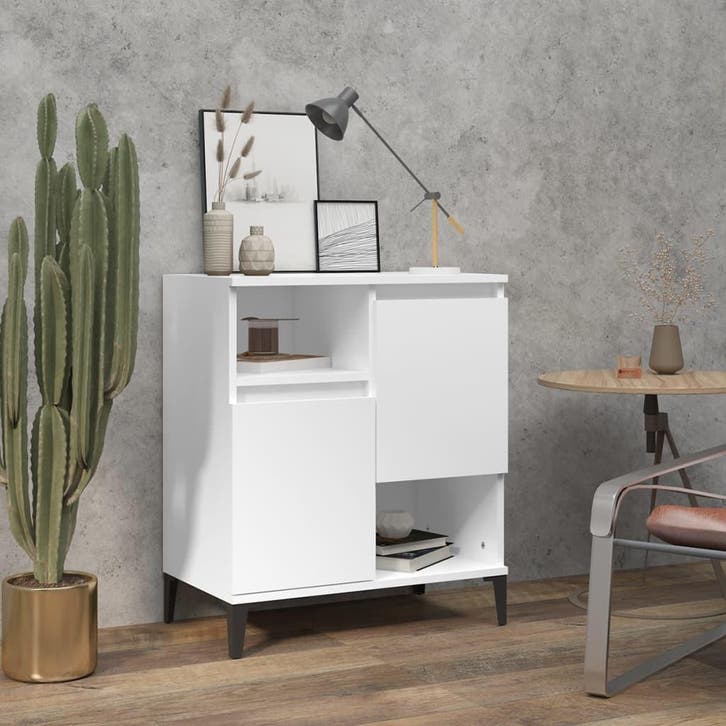 vidaXL Dressoir 60x35x70 cm bewerkt hout wit, Huis en Inrichting, Kasten | Dressoirs, 25 tot 50 cm, Nieuw, 50 tot 100 cm, Overige houtsoorten