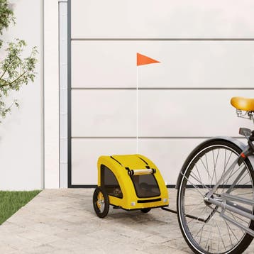 vidaXL Hondenfietstrailer oxford stof en ijzer geel, Verzenden, Nieuw