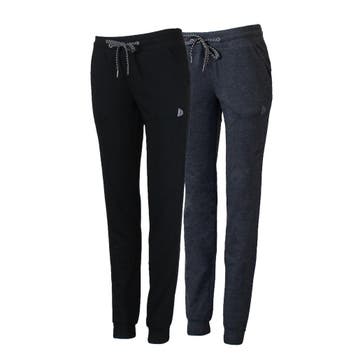 Donnay Donnay Dames - 2-Pack - Joggingbroek Puck - Zwart &, Kleding | Dames, Broeken en Pantalons, Donnay, Verzenden, Nieuw