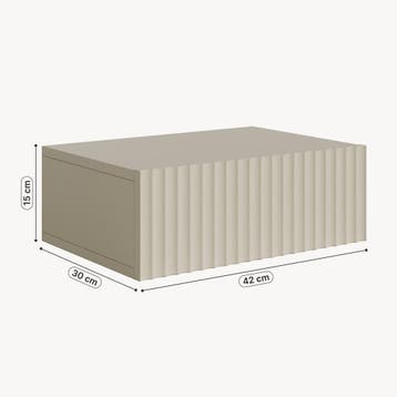 Nachtkastje Nand zwevend met lade 42x30x15 cm havermout [en., Verzenden, Nieuw