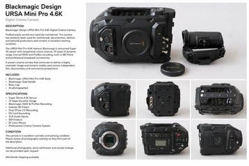 blackmagic URSA Mini Pro 4.6K Digital Cinema Camera.