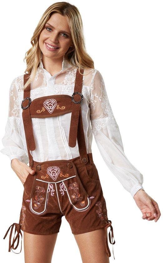 2dekans | Dressforfun Lederhose Ammersee L - verkleedkleding, Hobby en Vrije tijd, Feestartikelen, Zo goed als nieuw, Ophalen of Verzenden