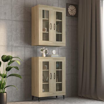 vidaXL Bovenkast 69,5x34x90 cm sonoma eikenkleurig, Verzenden, Nieuw, 50 tot 100 cm, Minder dan 100 cm