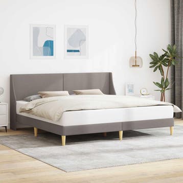 vidaXL Bedframe 202 x 184 x 96 cm aansluitplaat, Verzenden, Nieuw, Stof