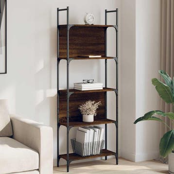 vidaXL Boekenkast 5-laags 60,5x24x166,5 cm bewerkt hout, Verzenden, Nieuw, Overige houtsoorten