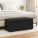 vidaXL Kruk Zwart 101 x 41 x 40 cm Nepleer en Gefabriceerd, Verzenden, Nieuw