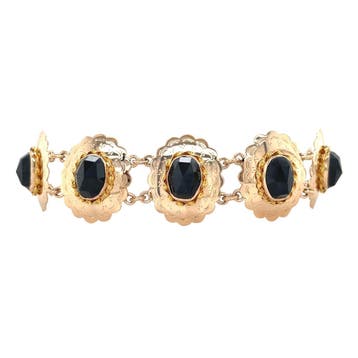 Gouden vintage bootjes armband met granaat 14 kt, Ophalen of Verzenden, Nieuw