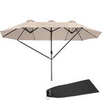 Dubbele Parasol Silia 460x270 cm met 3 windvakken - beige, Verzenden, Nieuw