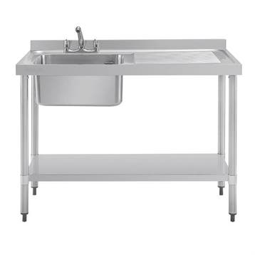 RVS spoeltafel enkele spoelbak afdruiprek rechts  | 120x60cm, Verzenden, Nieuw in verpakking