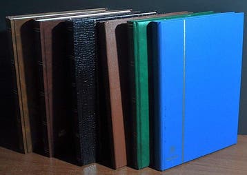 Accessoires - Doos vol met 6 lege stockboeken met witte, Gestempeld