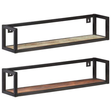 vidaXL Wandschappen 2 st 80 cm massief gerecycled hout, Huis en Inrichting, Woonaccessoires | Wandplanken en Boekenplanken, Verzenden