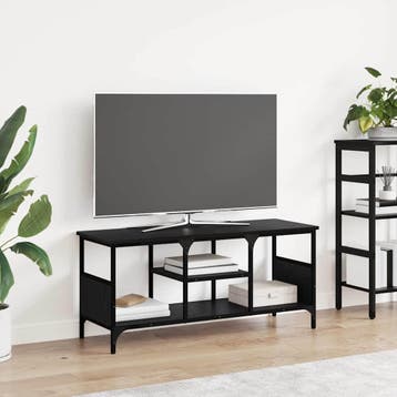 vidaXL TV-kast Zwart Eiken 100 x 35 x 45 cm Gemonteerd hout, Huis en Inrichting, Kasten | Televisiemeubels, Minder dan 50 cm, Verzenden