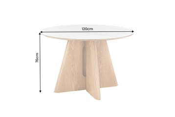 Eettafel ORGANIKO 120cm rond wit marmer keramisch blad met, Ophalen of Verzenden, Nieuw