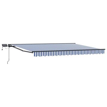 vidaXL Handmatig knikarmscherm met solar LED 4,5 x 3 m, Verzenden, Nieuw