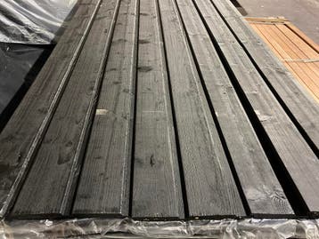 Zwarte rabatdelen-channelsiding-planken–schutting–18x130mm, Minder dan 25 mm, Nieuw, Plank, 300 cm of meer