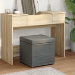 vidaXL Kruk Donkergrijs 41 x 41 x 40 cm Stof en Geëngineerd, Verzenden, Nieuw