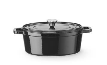 Braadpan geëmailleerd gietijzer, HENDI, 4,4L, Zwart, 365x290, Ophalen of Verzenden, Nieuw in verpakking