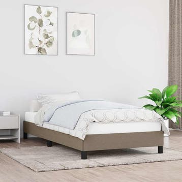 vidaXL Bedframe zonder matras 100x200 cm stof taupe, 100 cm, Eenpersoons, Verzenden, Nieuw