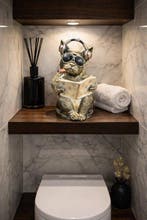 Beeld, Bulldog Reading on the Toilet - 28.5 cm - Hars - 2026