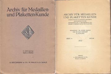 1913 medaille en Thematik Archiv fuer Medallen- en Plaket..., Boeken, Verzenden, Nieuw