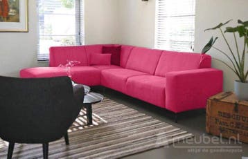 Hoekbank Maarssen - hoekbanken - Roze, Nieuw, 150 cm of meer, Stof, 250 tot 300 cm