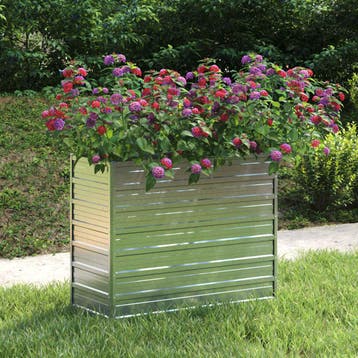 vidaXL Plantenbak verhoogd 100x40x77 cm gegalvaniseerd staal, 100 cm of meer, Verzenden, Nieuw, Metaal