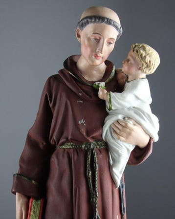 Beeldje - St-Anthony of Padua with the Christ child - Gips